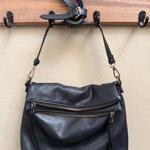 Margo New York Black soft Leather Shoulder Bag